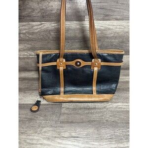 Vintage Dooney & Bourke Tote, Shoulder bag Purse Leather  Worn Black Brown